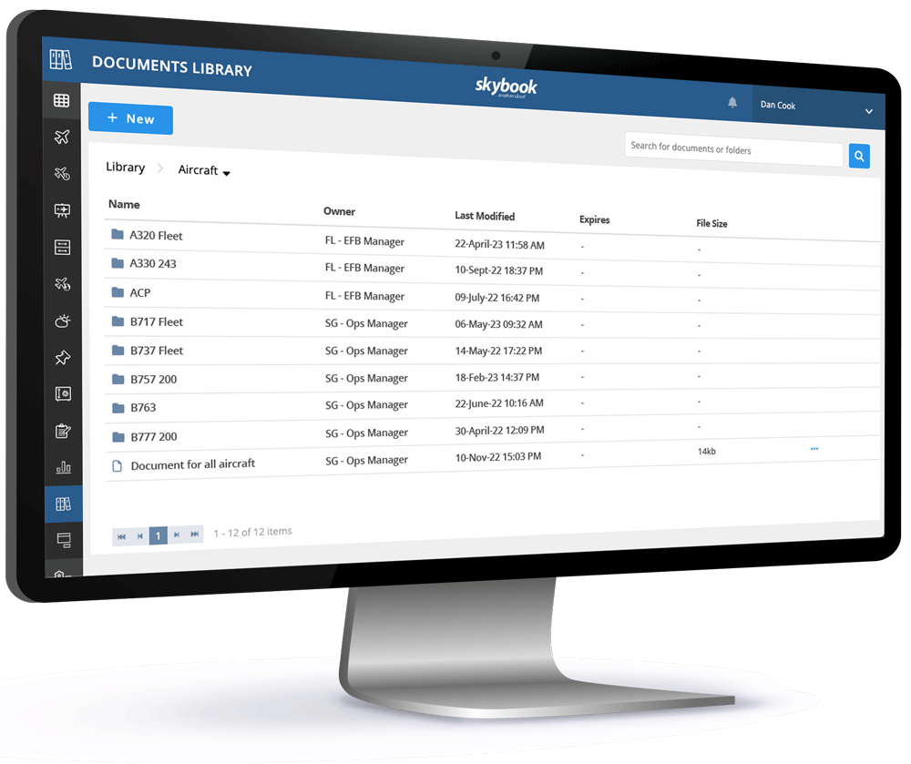 Manage aircraft document version control