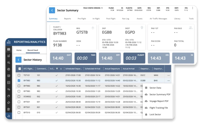 Instant flight reports