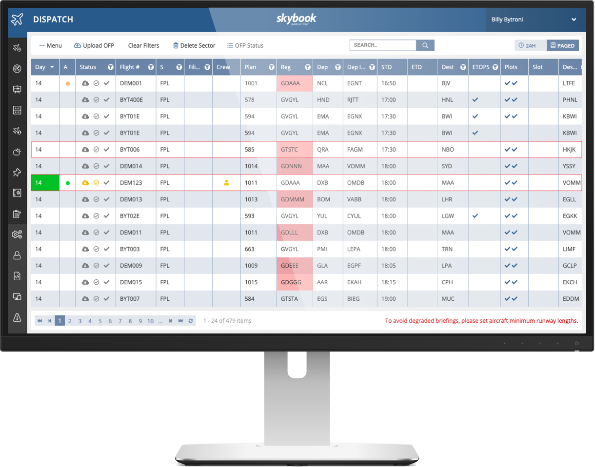 Flight Dispatch software to help you manage your daily flight schedules