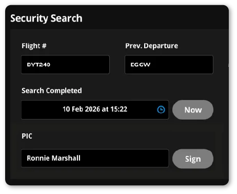 Journey Log Forms - Electronic Flight Bag