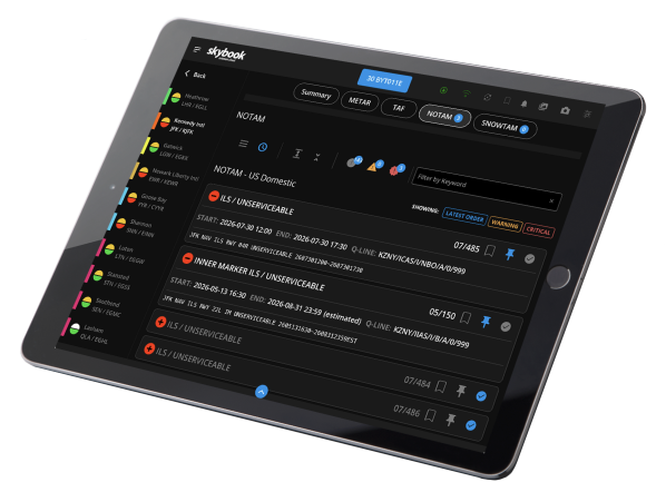 skybook EFB - Real-time digital briefings 