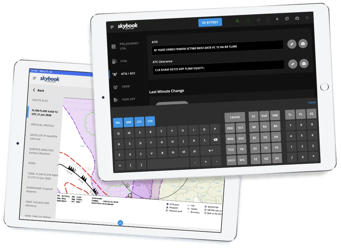 Image of skybook aviation cloud EFB iPad App