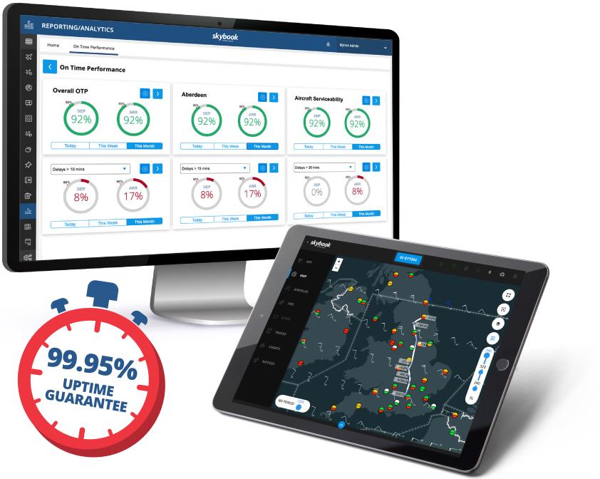 Improve your airline's workflow with fully Integrated data from skybook aviation cloud