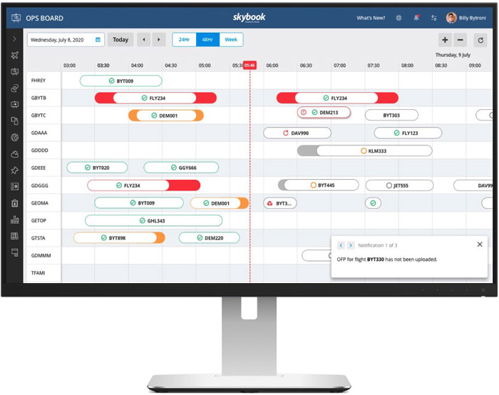 Track status updates, review flight schedules and manage the impact of delays in Ops Board