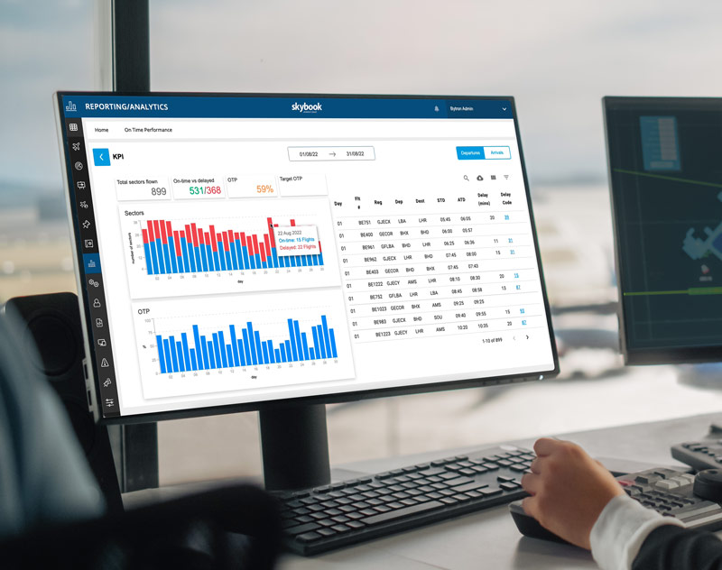 skybook Reporting & Analytics dashboard brings excellent efficiency to airlines’ flight operations