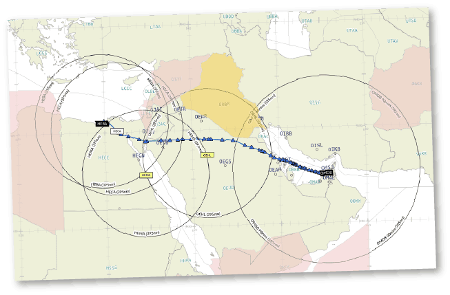 Restricted area charts