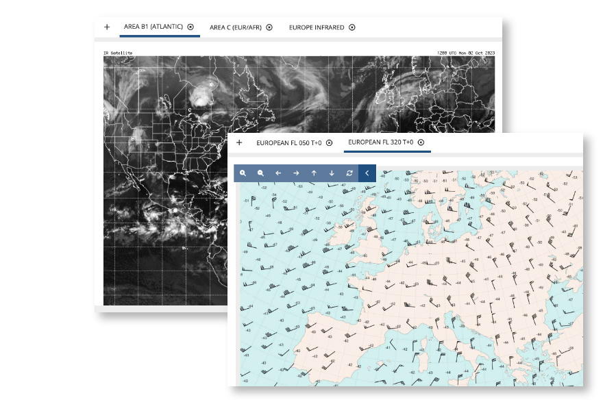 satellite images & Wx charts