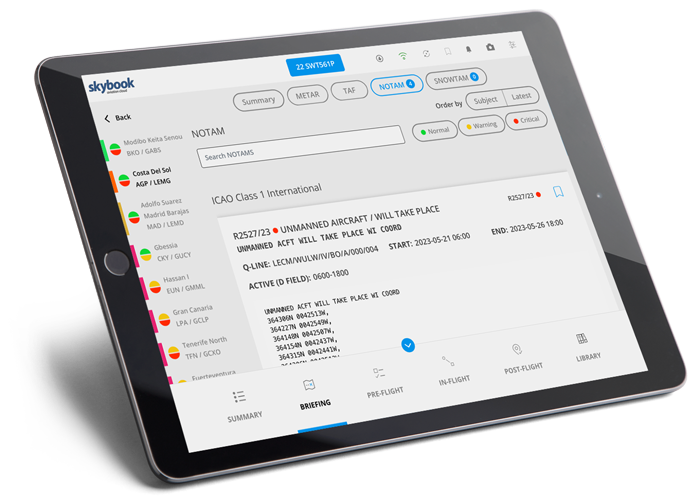 notam filtering on efb by keyword