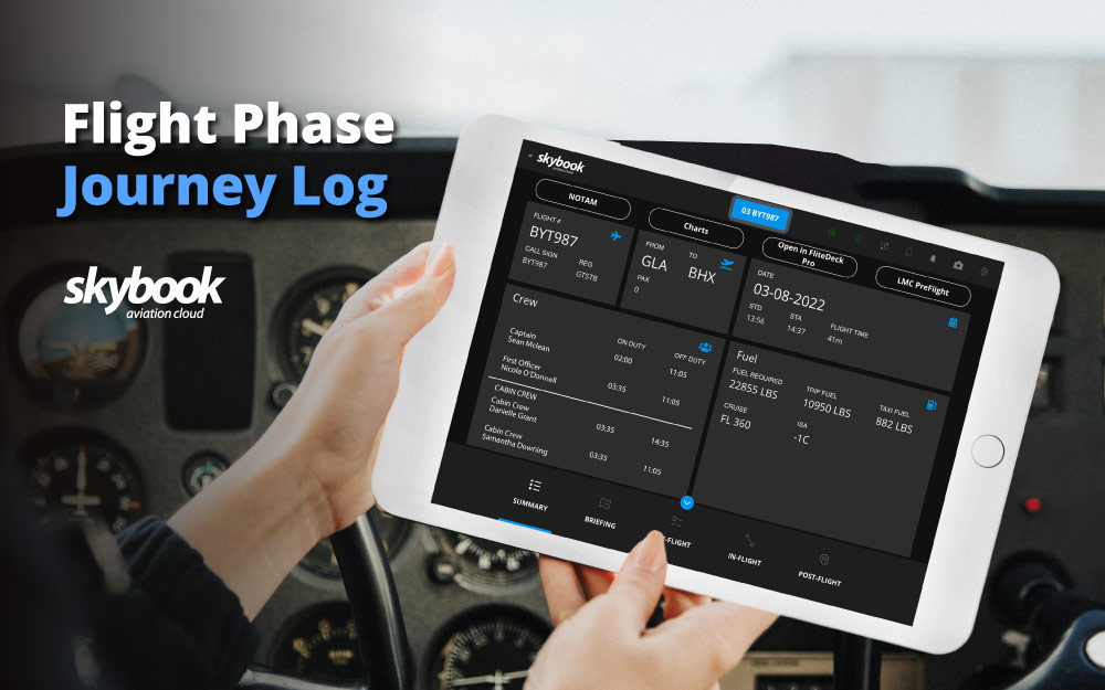 flight phase journey logging data input for pilots on flight deck via the efb device