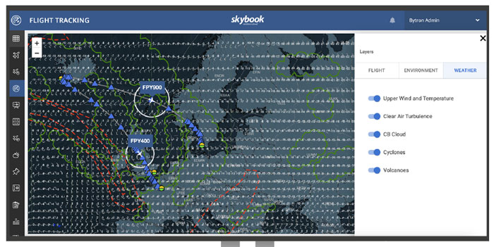 weather layers in flight tracking