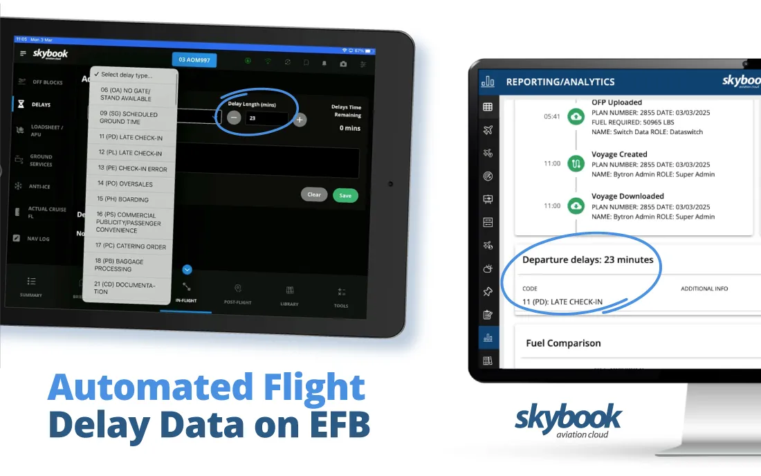 auto delay input on efb app