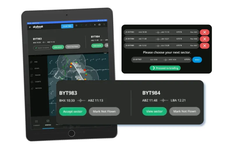 flight rotations on efb app