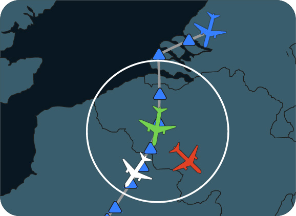 aircraft position tracking colours