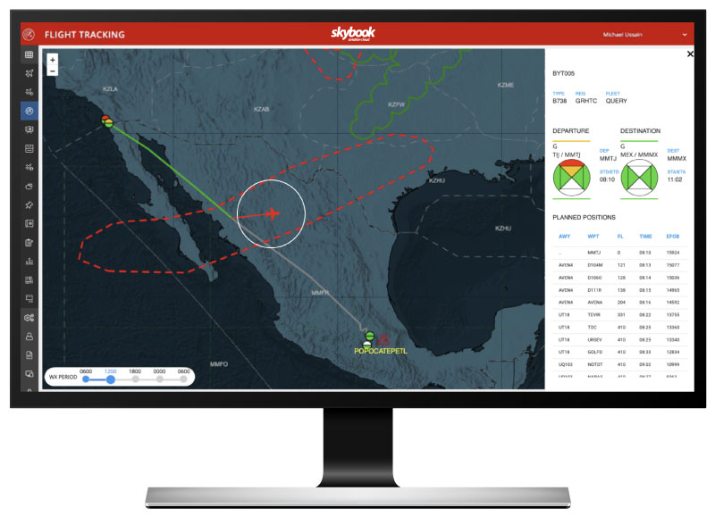 flight tracking deviated aircraft alerts