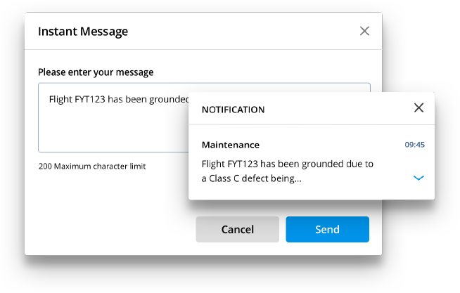 instant messages to efb