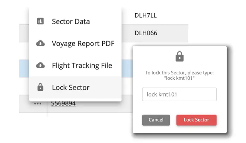 lock sector data in flight operations
