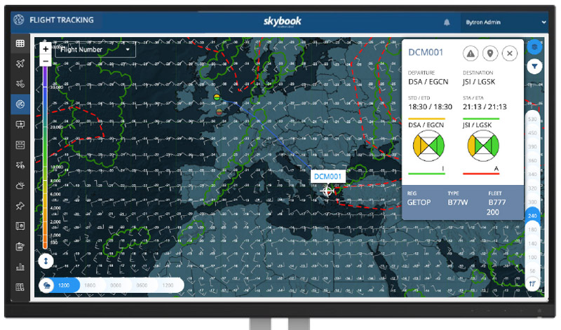 flight tracking upper wind and temperature