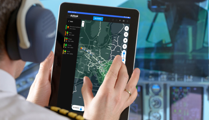 pilot briefing on an ipad tablet