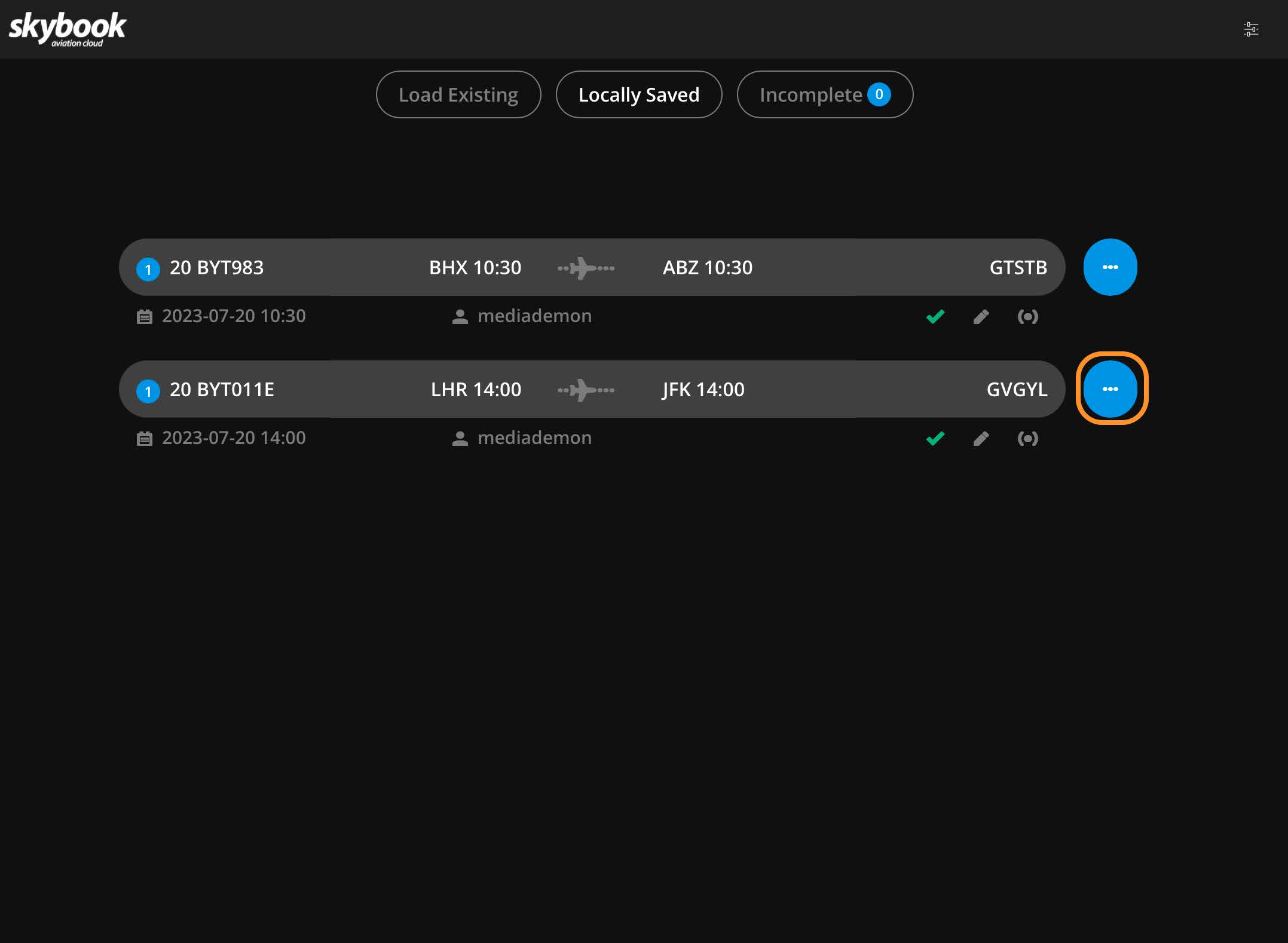 exporting voyages on efb