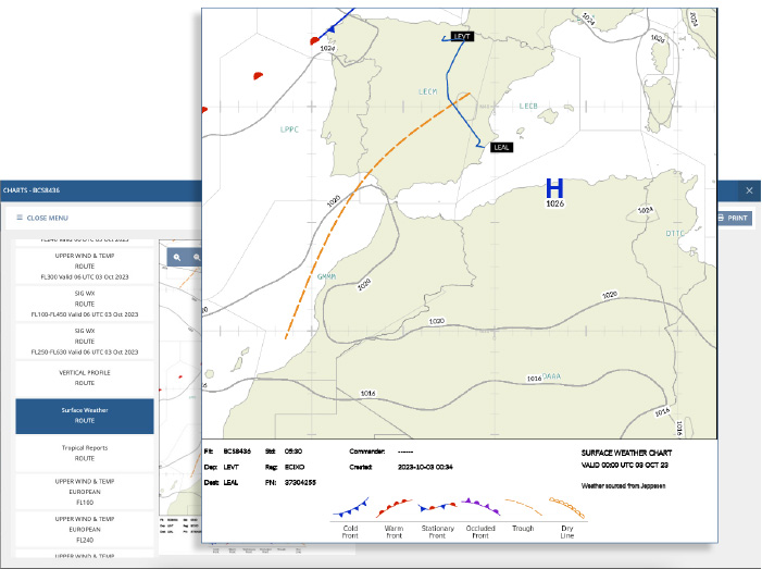 surface weather chart