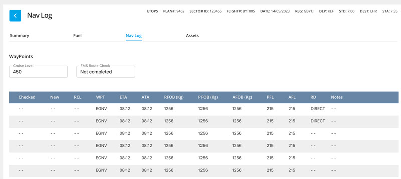 nav log data storage and collection for post-flight analysis