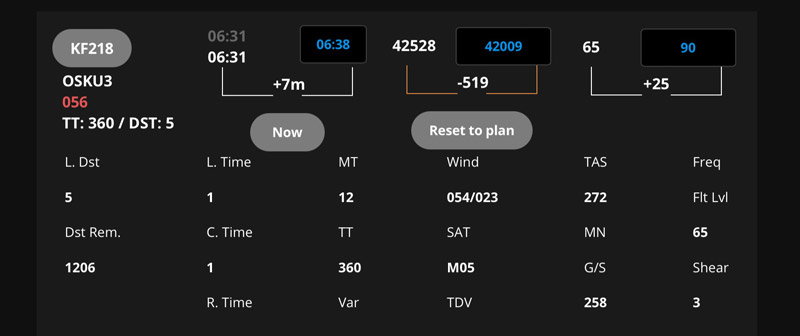 detailed nav log weather information