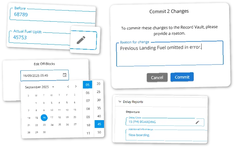 edit flight report information