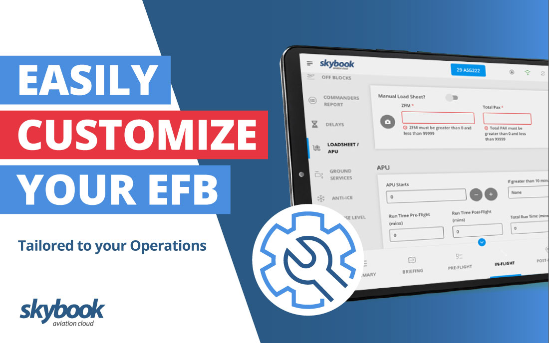 efb customization on the skybook electronic flight bag app