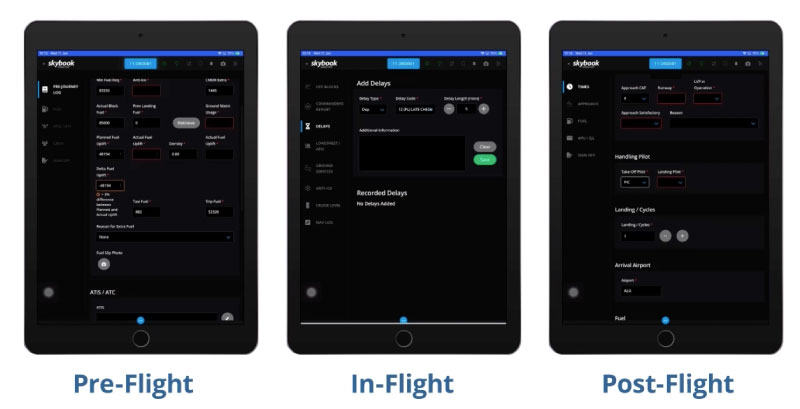 flight phase pilot forms on efb app