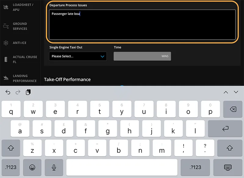efb departure process issues