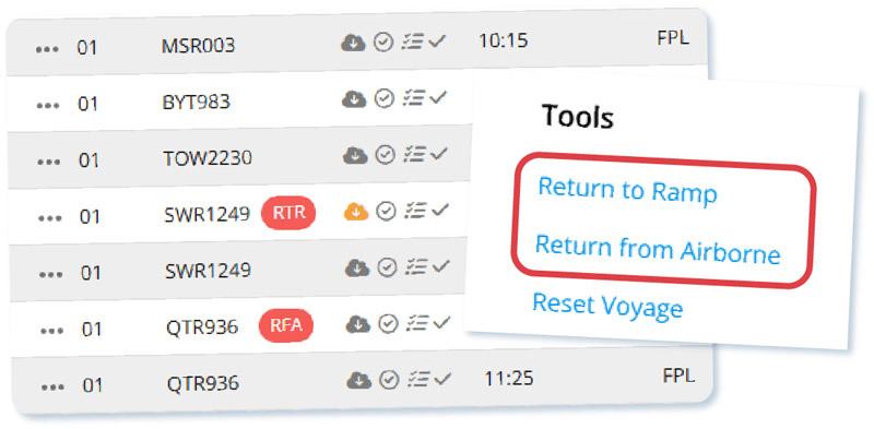 return to ramp in dispatch software