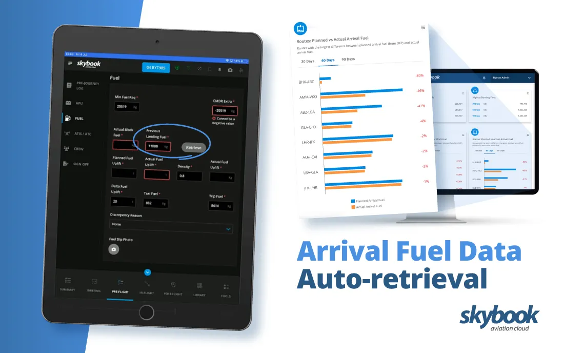 aircraft arrival fuel data