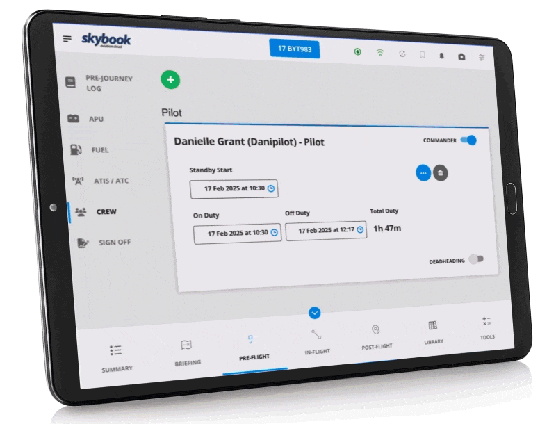 phase of flight electronic flight bag app