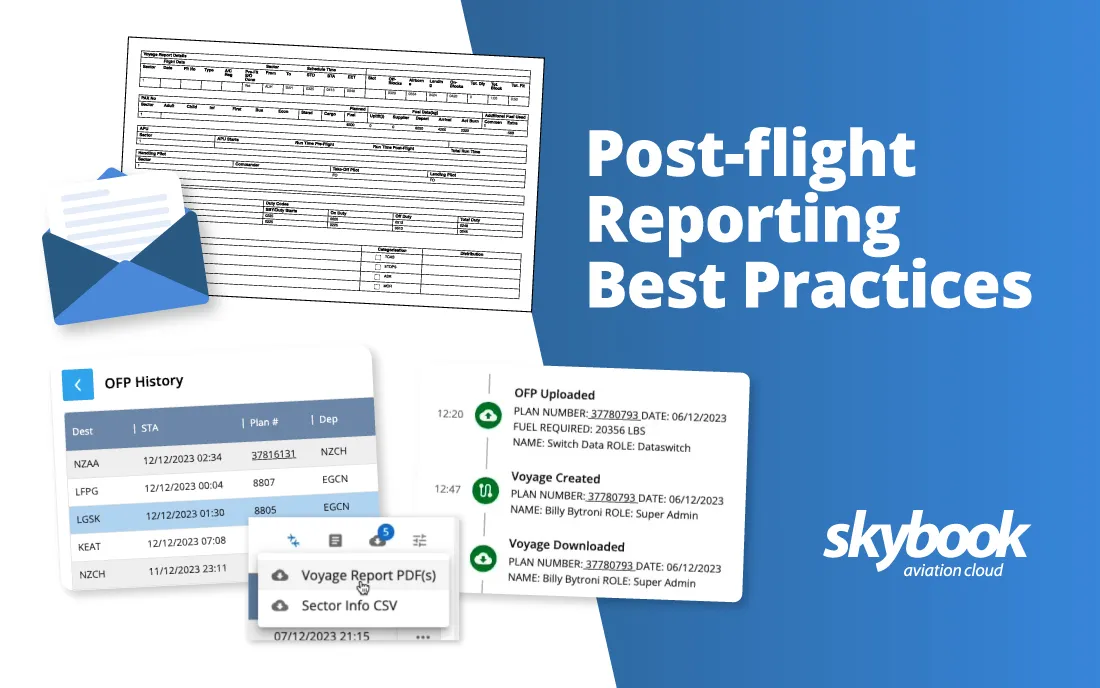 post flight reporting data management 
