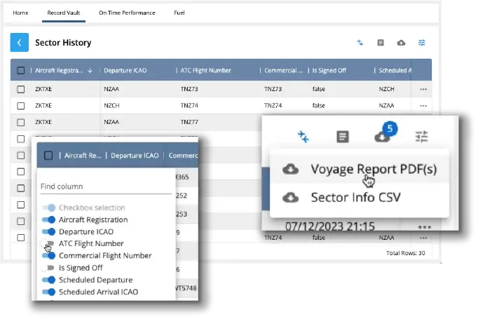 flight data history archive storage 