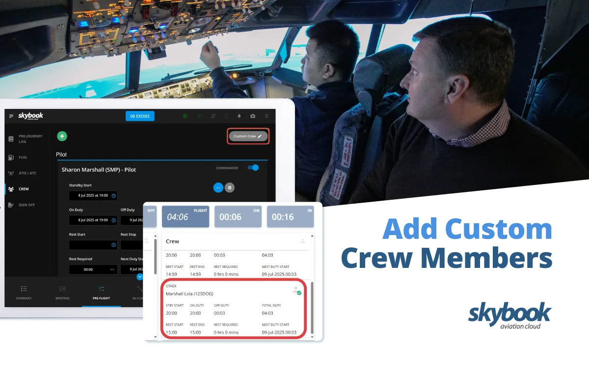 custom crew member management on the efb application