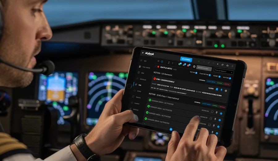 pilot using eff solution in aviation flight deck 