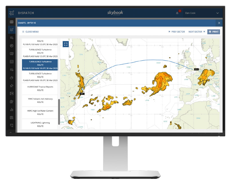 etops flight planning charts